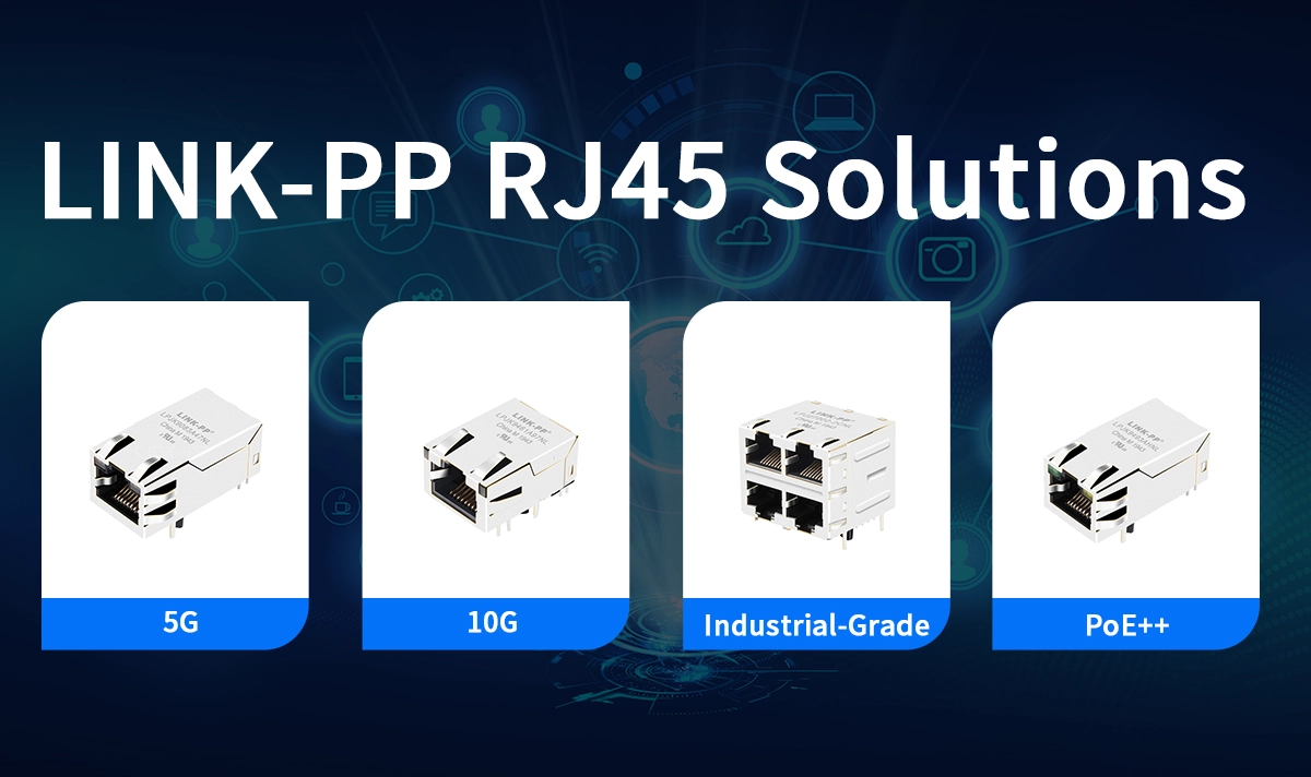 RJ45 connectors with integrated magnetics